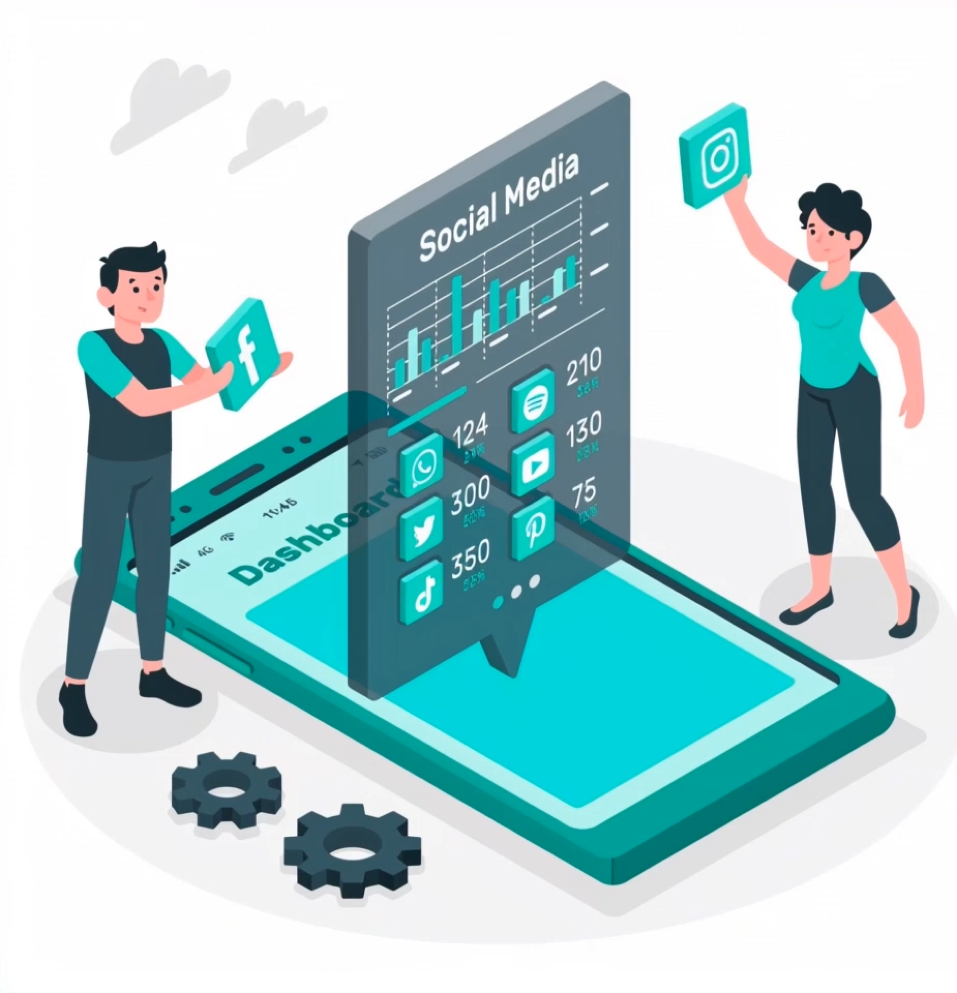 Social Media Growth Illustration